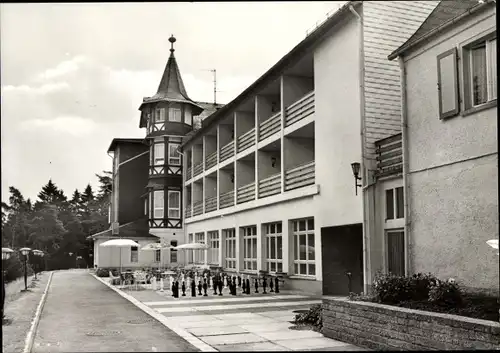 Ak Elgersburg in Thüringen, Erholungsheim der SED MOPR, Terrasse