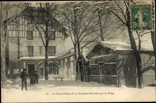 Ak Le Val d'Ajol Vosges, Le Grand Hotel de la Feuillée Dorothée par la Neige