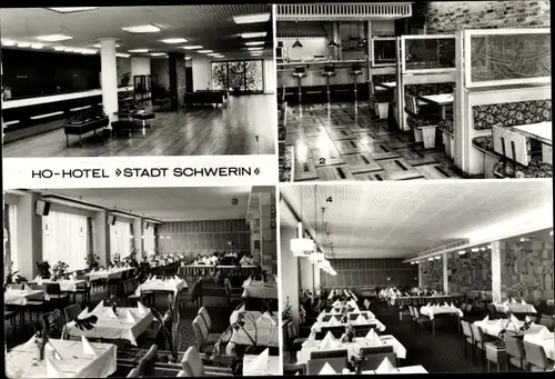 Ak Schwerin in Mecklenburg, HO-Hotel Stadt Schwerin, Foyer, Grillbar, Restaurant