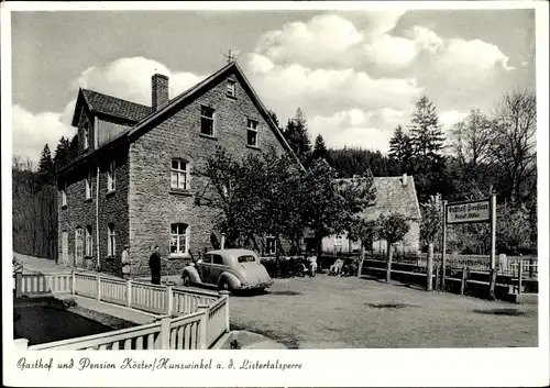Ak Hunswinkel Meinerzhagen im Märkischen Kreis, Gasthof Pension Köster