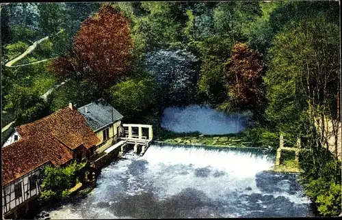 Ak Blaubeuren in Württemberg, Blautopf, Landschaft, Flusslauf, Häuser