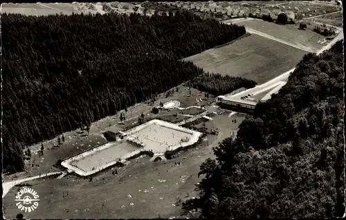 Ak Heidenheim an der Brenz, Waldbad, Fliegeraufnahme