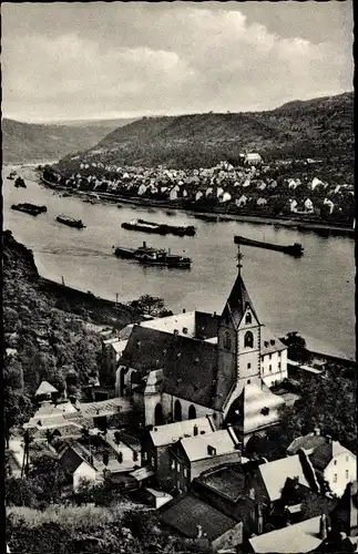 Ak Kamp Bornhofen am Rhein, Bad Salzig Boppard, Kirche, Dampfer