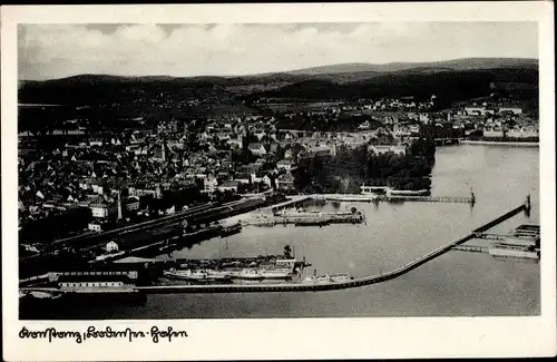 Ak Konstanz am Bodensee, Gesamtansicht, Hafen