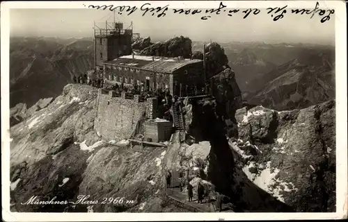 Ak Grainau im Kreis Garmisch Partenkirchen, Münchner Haus, Zugspitze