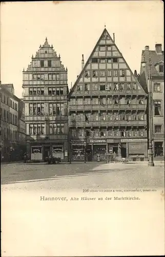 Ak Hannover in Niedersachsen, Alte Häuser an der Marktkirche