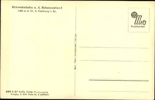 Ak Freiburg im Breisgau, Schwebebahn a. d. Schauinsland