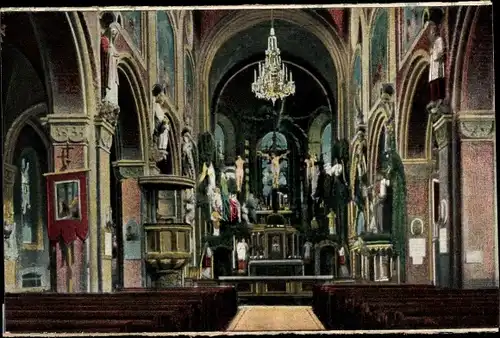 Ak Arenberg Koblenz am Rhein, Inneres der Pfarrkirche