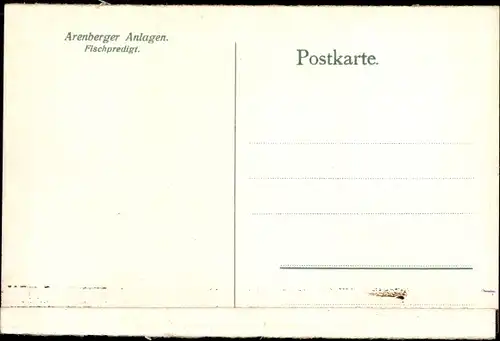 Ak Arenberg Koblenz, Arenberger Anlagen, Fischpredigt