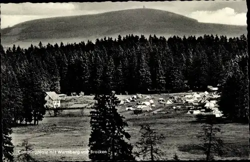 Ak Braunlage im Oberharz, Campingplatz, Wurmberg, Brocken, Onkel Freds Hütte