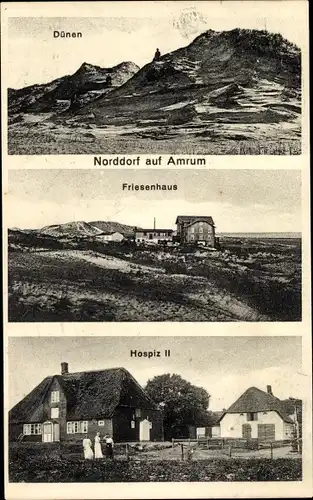 Ak Norddorf auf Amrum Nordfriesland, Dünen, Friesenhaus, Hospiz II