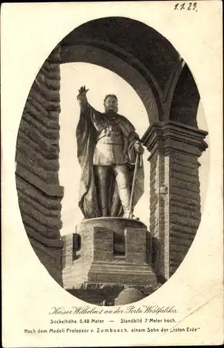 Ak Porta Westfalica an der Weser, Denkmal Kaiser Wilhelm I.