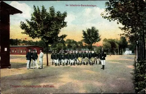 Ak Zeithain in Sachsen, Truppenübungsplatz, Infanterie-Barackenlager
