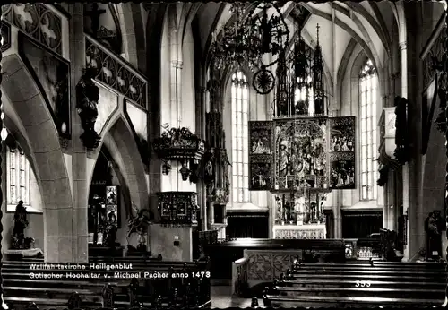 Ak Heiligenblut am Großglockner in Kärnten, Inneres der Wallfahrtskirche, Gotischer Hochaltar