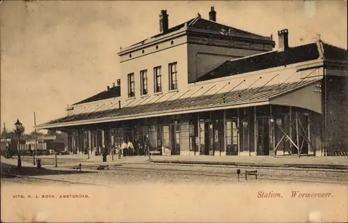 Ak Wormerveer Nordholland Niederlande, Bahnhof, Gleisseite, Station