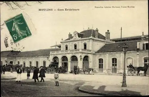 Ak Moulins Allier, Gare Exterieure