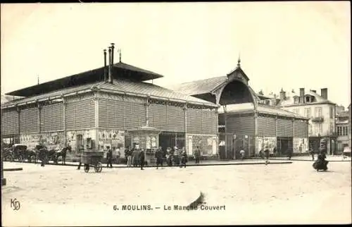 Ak Moulins Allier, Le Marche Couvert