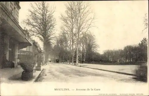 Ak Moulins Allier, Avenue de la Gare
