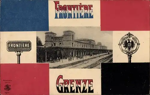 Ak Frontière franco allemande, La Gare