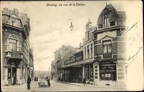Ak Seraing Wallonien Lüttich, La Rue de la Station