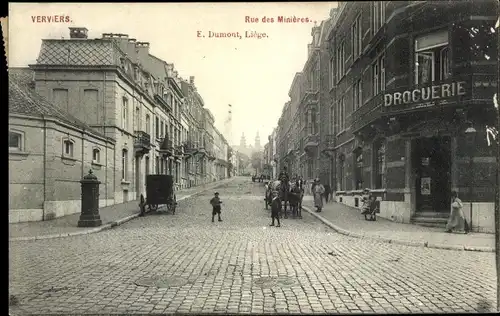 Ak Verviers Wallonien Lüttich, Rue des Minieres, Droguerie