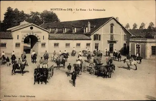Ak Montier en Der Haute Marne, Le Haras, La Promenade