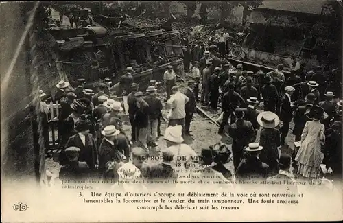 Ak Villepreux Yvelines, Eisenbahnunglück 18.6.1910