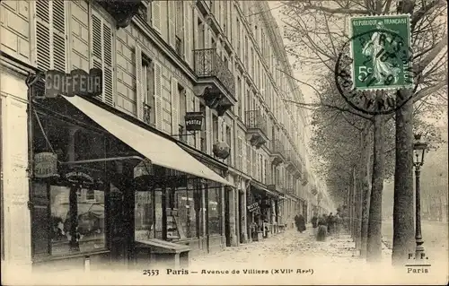 Ak Paris XVII, Avenue de Villiers, Coiffeur