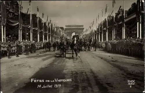 Ak Paris VIII. Arrondissement Élysée, Fetes de la Victoire, 1919, Arc de Triomphe