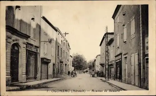 Ak Olonzac Hérault, Avenue de Beziers