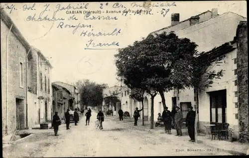 Ak Gabian Hérault, Avenue de Faugeres