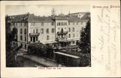 Ak Zürich Stadt Schweiz, Hotel Baur au Lac