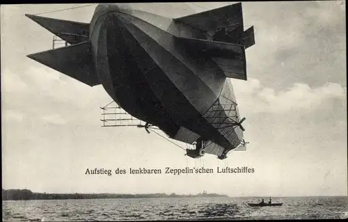 Ak Aufstieg des lenkbaren Zeppelinschen Luftschiffes, Zeppelin