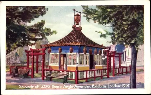 Künstler Ak London England, Anglo American Exhibition 1914, ZOG House