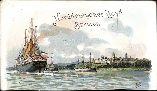 Künstler Ak von Eckenbrecher, Themistokles, Dampfer Norddeutscher Lloyd Bremen