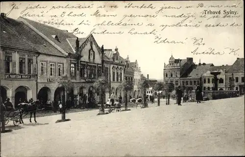 Ak Trhové Sviny Schweinitz Südböhmen, Platz