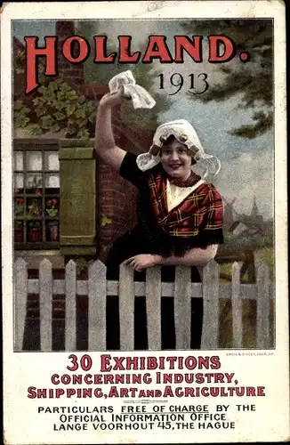 Ak Den Haag Südholland Niederlande, Exhibitions 1913, Industry, Shipping, Art and Agriculture