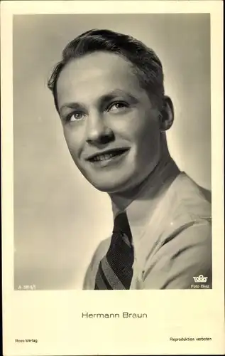 Ak Schauspieler Hermann Braun, Portrait, Ross 3315/1