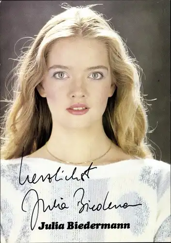 Ak Schauspielerin Julia Biedermann, Portrait, Autogramm