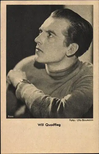 Ak Schauspieler Will Quadflieg, Profilansicht, Portrait