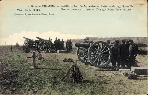 Ak Artillerie lourde francaise, Batterie de 155 Rimailho, I WK