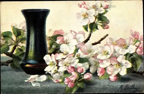 Künstler Ak Billing, M., Blumen, Blumenvase