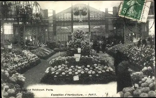 Ak Paris, Exposition d'Horticulture 1909, Gartenschau, Innenansicht