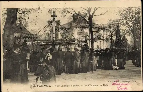 Ak Paris VIII., Aux Champs Elysees, les Chevaux de Bois