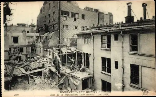 Ak Paris II., Bombardements, Rue de la Michodiere, Kriegszerstörungen, I WK