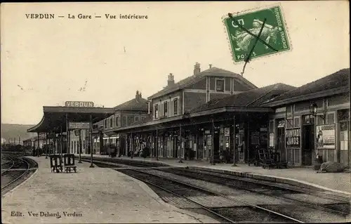Ak Verdun Lothringen Meuse, Bahnhof, Gleisseite