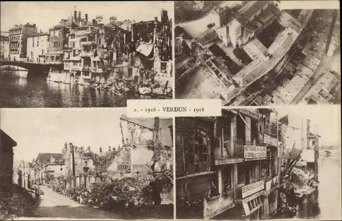 Ak Verdun Lothringen Meuse, Kriegszerstörungen, Stadtansichten, I WK