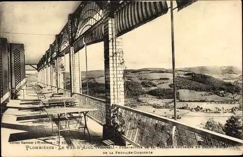 Ak Plombières Le Val d'Ajol Vosges, Hotel de la Feuillée Dorothée, La Terrasse Couverte