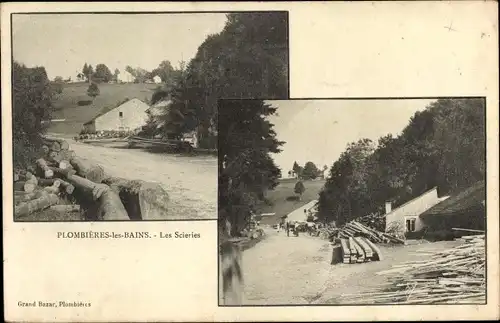 Ak Plombières les Bains Lothringen Vosges, Les Scieries, Sägewerk