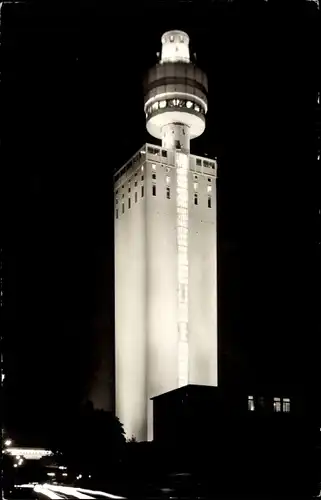 Ak Sachsenhausen Frankfurt am Main, Henninger Turm, Aussichtsturm, Nachtbeleuchtung